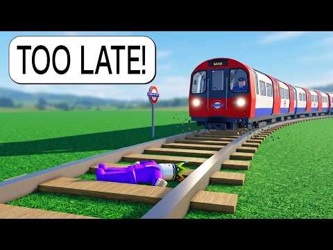 I Ragdoll Into a Train on Roblox BUT It Drags Me 1000ft Down the Track