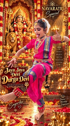 Jaya Jaya Devi Durga Devi 🙏 | Navaratri Special | Sagarika Bharatanatyam #Shorts