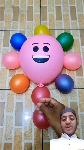 One Big and nine small popping balloons crushing