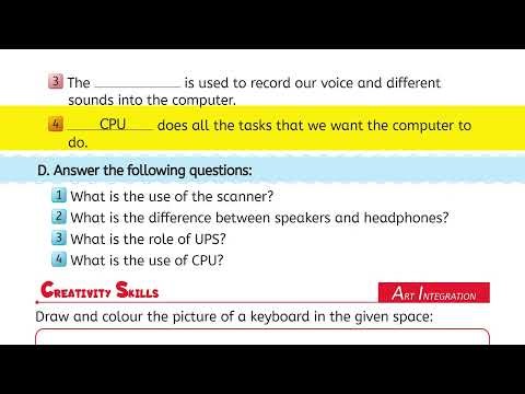 Computer Class 2 | Chapter 2: Different Parts of a Computer | Exercise
