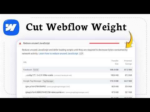 How to Reduce Unused JavaScript and CSS in Webflow (Lighthouse Audit Cleanup)