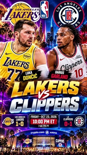 🔥Lakers vs Clippers Luka Dončić vs Darius Garland | Battle of LA! #Lakers #Clippers #NBAShorts