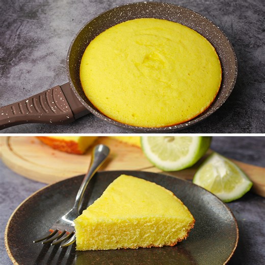 1 Egg Lemon Cake In Fry Pan | Soft Spongy Lemon Cake Recipe | Yummy Recipes
