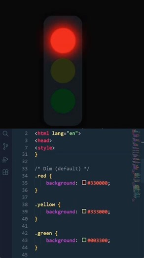 🚦 HTML CSS Traffic Light Animation Project | #coding #programming #htmll #top #css #animation
