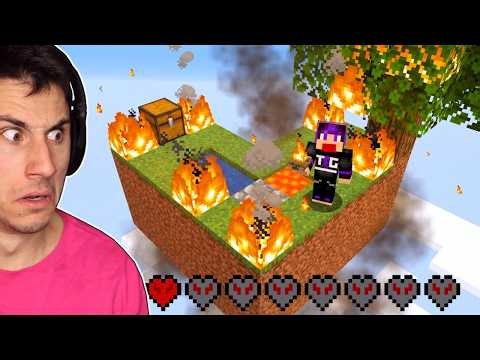 MY ISLAND IS ON FIRE! | Minecraft SkyBlock Hardcore
