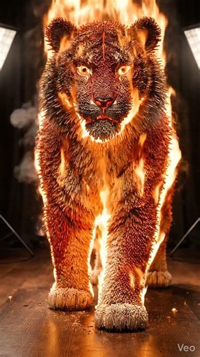 Matchstick Tiger on Fire 😱. #creative #viral # lshorts #fire