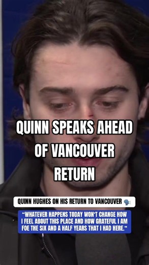 Quinn Hughes spoke with Sportsnet’s Dan Murphy ahead of his return to Vancouver. #nhltiktoks #quinnhughes #hughes #vancouvercanucks #qhughes
