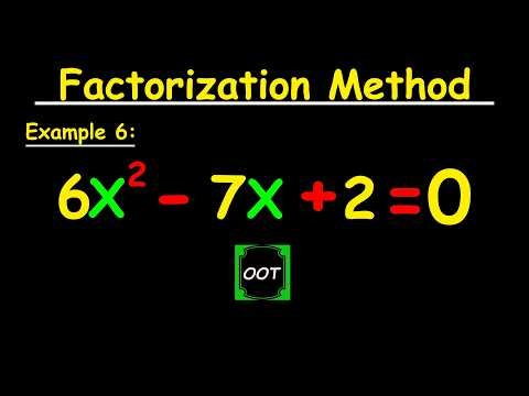 How to Solve Quadratic Equations Using the Factorization Method || Example 6