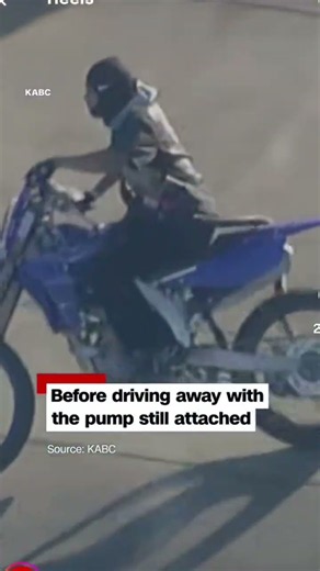 🏍️ Biker Stops for Gas in the Middle of a Wild Police Chase! 😱🚨 #shorts #policechase #usa #news