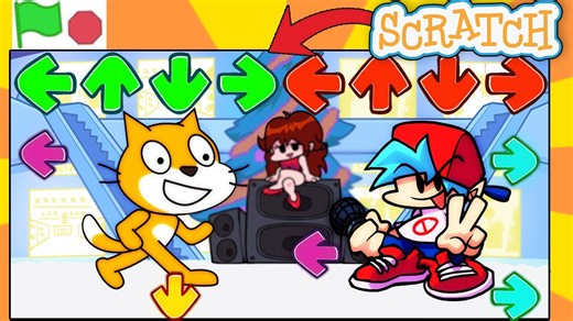 I used the Scratch platform to recreate Friday Night Funkin gameplay