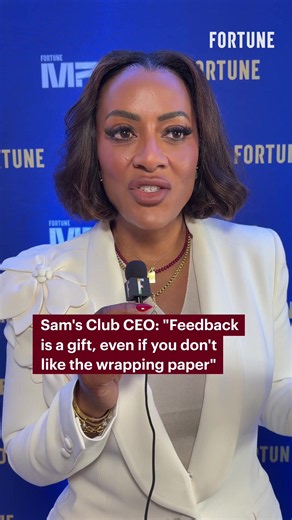 Sam's Club CEO Latriece Watkins joined Walmart in 1997 as an intern before working her way up the ranks, serving in many leadership roles. At #FortuneMPW, she advised younger workers to view feedback as a gift,
