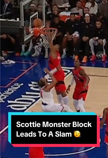 Raptors Full Speed: Scottie Barnes Monster Block Leads to Slam
