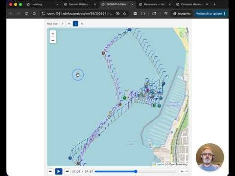 HelmLog update - April 16 - wind and current overlay, multi manuever video playback