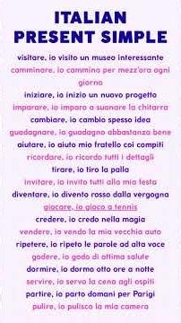 20 Italian Verbs + Present Tense #italianverbs #italianforbeginners #italianlanguage