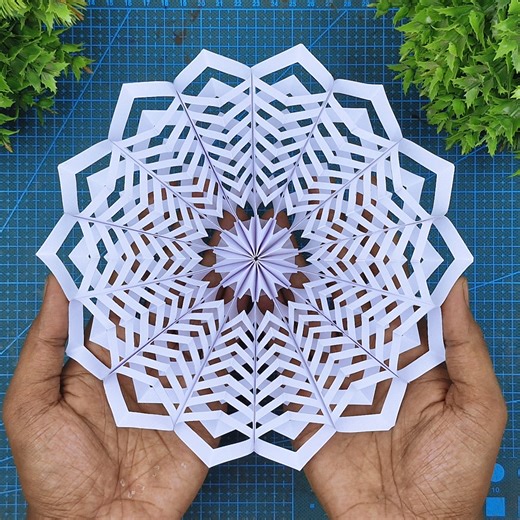 DIY how to fold and cut paper snowflake at home ⭐🌟 Homemade paper snowflake making tutorial - Seasonal decor #fblifestyle #Christmasdecor #Xmas2025 | DIY And Paper Crafts