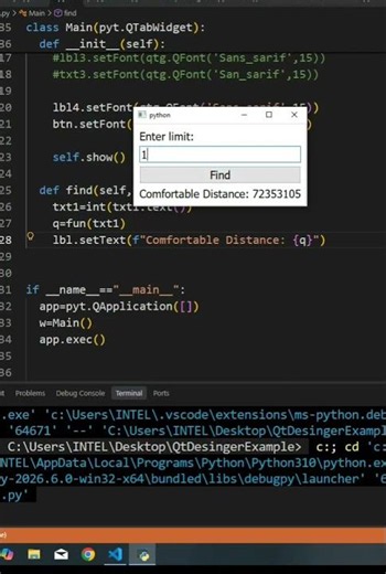 python | Euler project 'comfortable distance' | CodeLearning