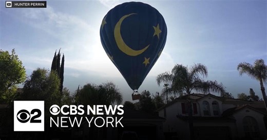 Hot air balloon lands in California couple's backyard after running out of fuel