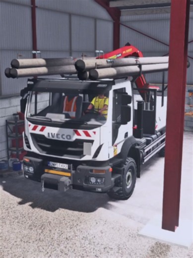Iveco truck and trailer setup in FS25 yard