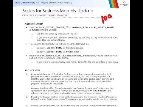 Shelly Cashman Word 365 | Module 7: End of Module Project 2
