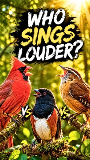Who Sings Louder? Northern Cardinal vs Eastern Towhee vs Carolina Wren | 4K Bird Sound Test
