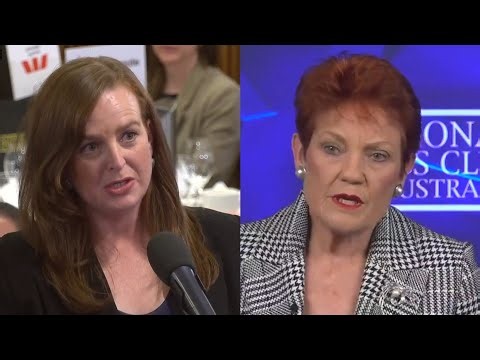 Hanson pressed by SBS reporter over previous comments made about the network