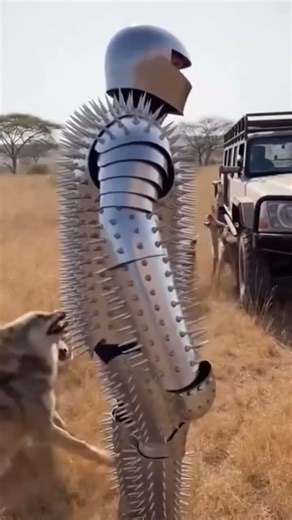 Human Porcupine vs Wolf Pack | Spiked Armor Survival Test in the Savanna