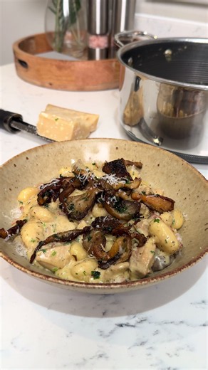One-Pot Chicken Bacon Mushroom Gnocchi Recipe