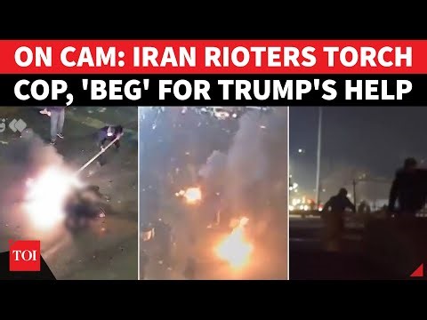 Iran's CHILLING Revolt: Rioters BURN Cop, TERRIFIED Protesters 'BEG' For Trump's Help | SHOCK Videos
