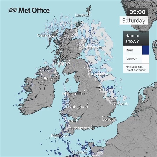 Have you seen any snow today? ❄️ Here is the precipitation type radar showing where snow has fallen ❄️ | Met Office