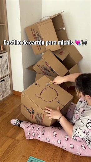 |CASTILLO DE CARTÓN PARA MICHIS| #michis #michisbonitos #gatosgraciosos #gatos #gatostiktokers