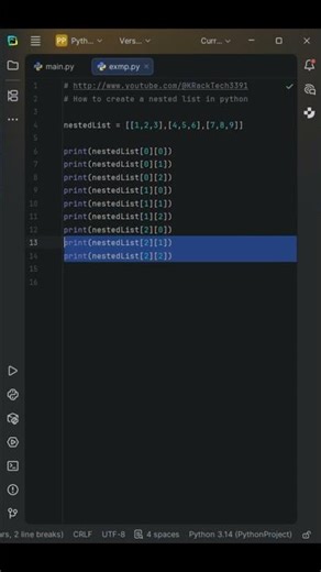 How to create a nested list in python #python #coding