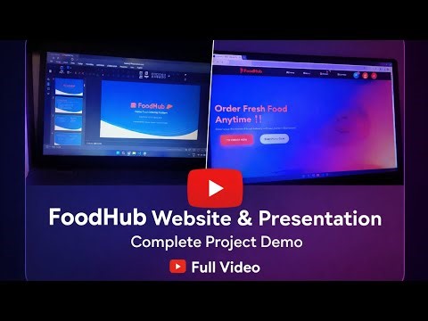 FoodHub Website & Presentation | Full Project Demo (React + Node.js + MongoDB)
