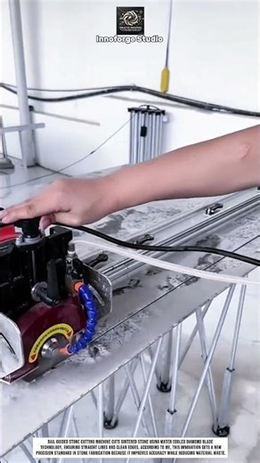 Stone Cutting Tool Innovation Using Rail Guided Machine for Precision Panels #innovation
