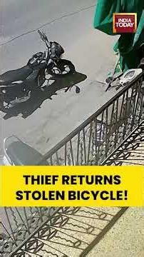 Viral CCTV Video: Unbelievable! Thief Folds Hands After Theft in Surat #gujrat #bycycle #thief