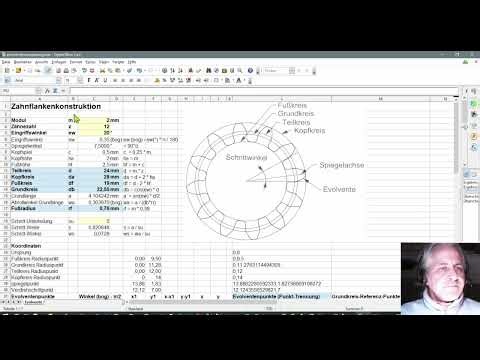 Konstruktion einer Evolventenverzahnung