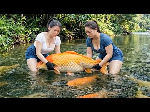 Amazing Unique Hook Fishing Technique: Primitive Fishing Skills, Amazing Find and Catch Big Fish