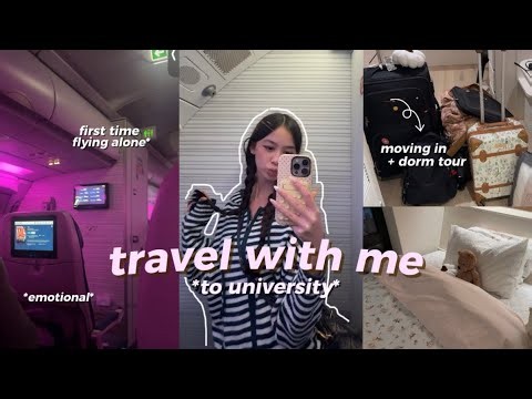 TRAVEL WITH ME TO UNI✈️ + in depth dorm tour *first time flying alone vlog* | Victoria Emily