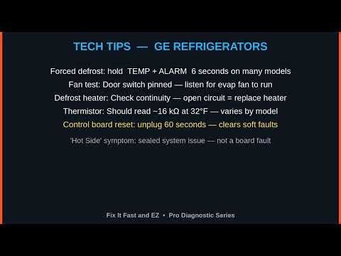 GE Refrigerator Diagnostic Mode — Technician Reference Guide