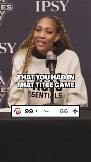 A'ja Wilson kept it real after the Aces lost their ring ceremony game 😅
