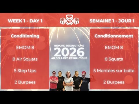 Week 1 Day 1/Semaine 1 Jour 1 - BEYOND RESOLUTIONS/AU DELÀ DES RÉSOLUTIONS - CAF FITNESS/FACENFORME