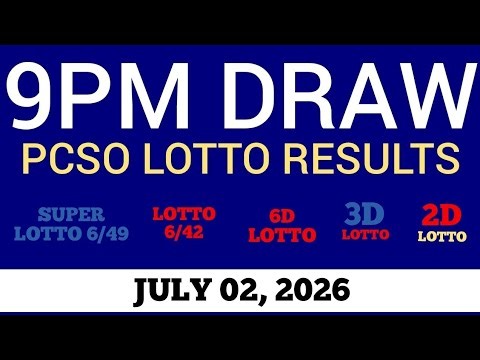 Lotto Result Today 9pm Draw July 2, 2026 Swertres Ez2 PCSO Live Result