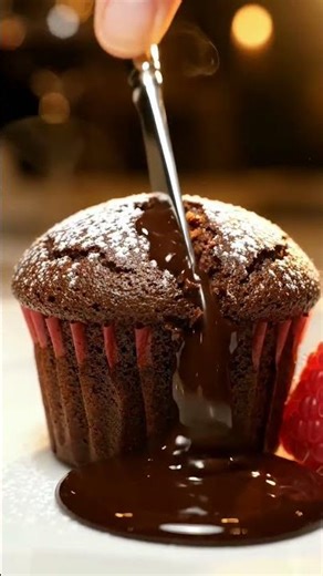 Molten chocolate explosion inside 😍🔥 #SatisfyingCut