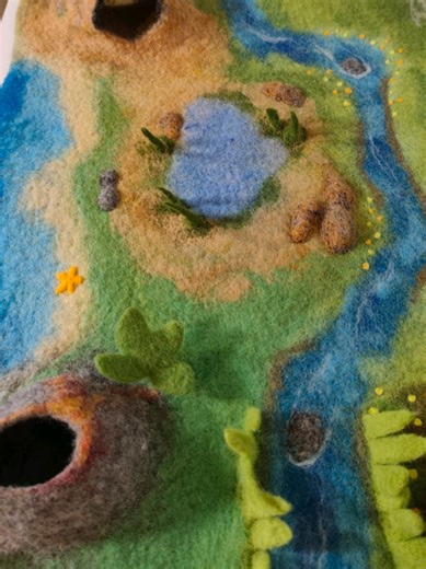 A Handmade felt playmat ✨ I am really curious to read your guesses 😊💖 #χειροποιητο #wetfelting #guess #slowart #felttoys
