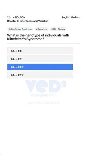 Klinefelters Syndrome Genotype Explained 12th Biology