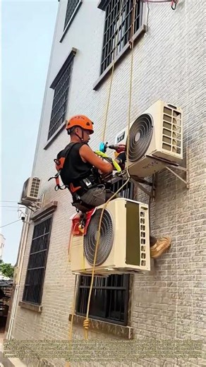 Hanging the Unit: How Rope Techniques Lower an Air Conditioner From a High Window