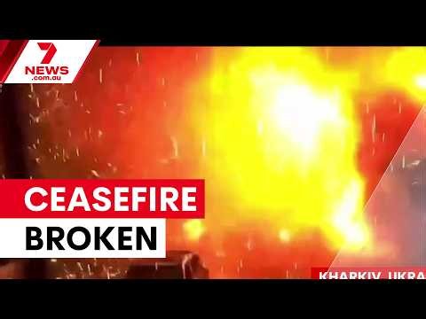 Trump's ceasefire announcement met with Russian strikes | 7NEWS