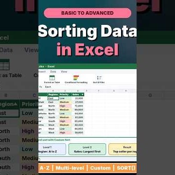 Sorting in Excel Basic to Advanced