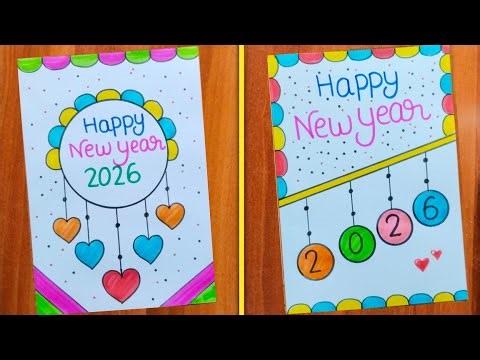 Handmade Happy New Year Greeting Card 2026 / New Year Special Card / Happy New Year Card Making