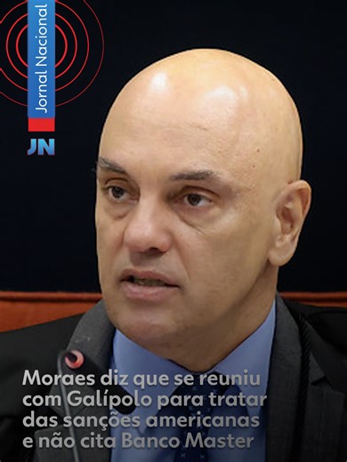 O ministro do Supremo Alexandre de Moraes divulgou uma nota sobre a reunião dele com o presidente do Banco Central, Gabriel Galípolo. Segundo Moraes, esse encontro foi para tratar sobre as implicações da Lei Magnitsky, aplicada pelos Estados Unidos. O texto não menciona o caso do Banco Master. Segundo reportagem do jornal O Globo publicada na segunda-feira (22), Moraes entrou em contato com o presidente do BC para discutir a venda do Banco Master ao Banco de Brasília - o BRB. A reportagem inform