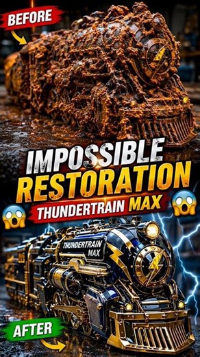 IMPOSSIBLE RESTORATION 😱 1000 YEARS RUST ThunderTrain Max#shorts#youtubeshorts#viralshorts